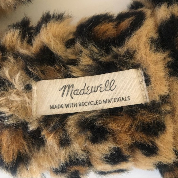 Madewell Quilted Scuff Slippers in Leopard Recycled Faux Fur Size 9 - Picture 7 of 15